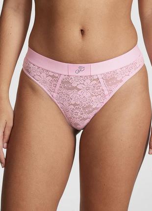 Розовые трусики victoria’s secret оригинал кружевные трусы бразилианы кружево