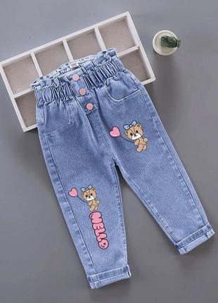 Стильные детские джинсы для девочки4 фото