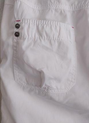 Женские летние длинные шорты бриджи denim co uk12 46р. m, белые, хлопок4 фото