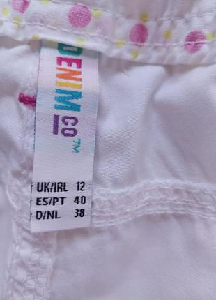 Женские летние длинные шорты бриджи denim co uk12 46р. m, белые, хлопок6 фото