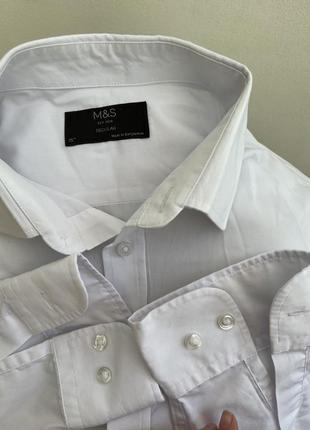 Рубашка белая мужская классическая m&amp;s s-m7 фото