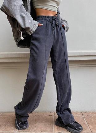 Стильные легкие брюки massimo dutti с строчкой8 фото
