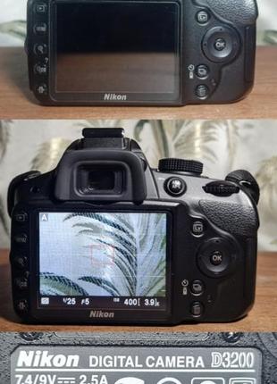 Дзеркальна фотокамера nikon d3200 + об'єктив 18-55 + сумка + карта пам'яті 64гб ідеальний стан без дефектів5 фото