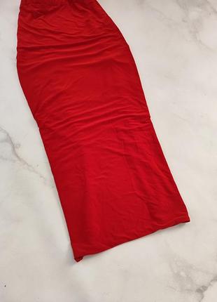 Красная юбка миди батал4 фото