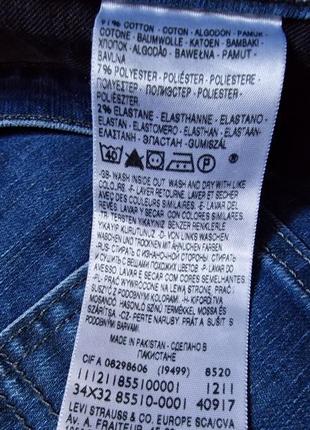 Брендові фірмові стрейчеві джинси levi's 510,оригінал,розмір 34/32.8 фото