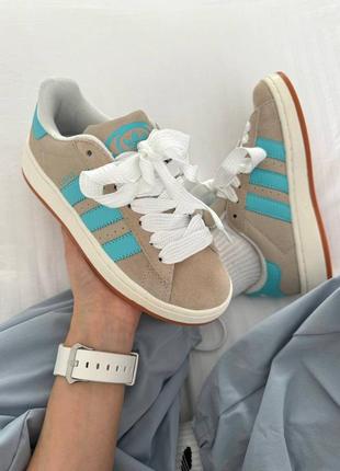 Кроссовки adidas campus 00's beige blue2 фото