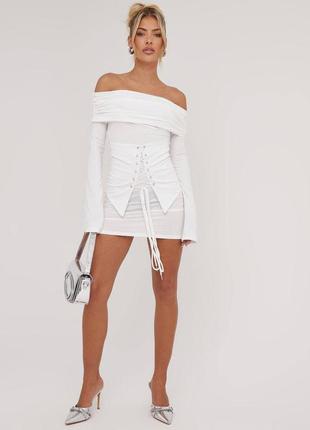 Платье на плечи корсет на шнуровке y2k dollskill zara