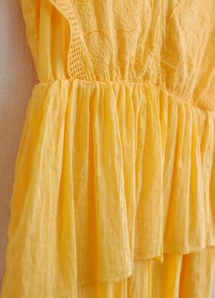 Желтое платье из хлопка от vero moda размер s9 фото