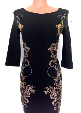 Вечернее платье новая этикетка с золотым орнаментом3 фото