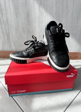 Женские кроссовки puma cali. оригинал. кеды черные