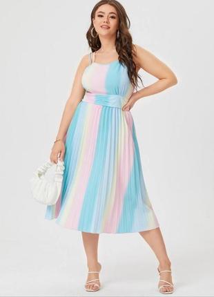 Гарна сукня міді плісе/плаття/сарафан3 фото