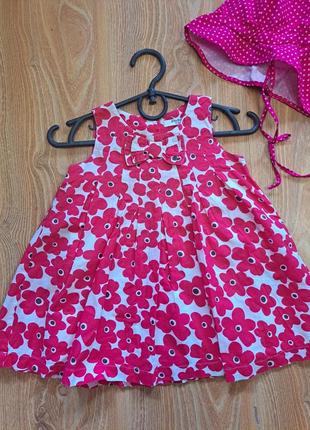 Платье с панамкой для малышке 6-12мес.4 фото