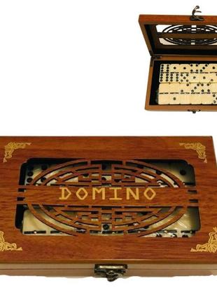 82350 домино, 28 штук, в деревянной шкатулке