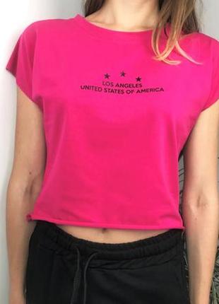 Женская футболка топ "los angeles" в ассортименте (разные цвета)5 фото
