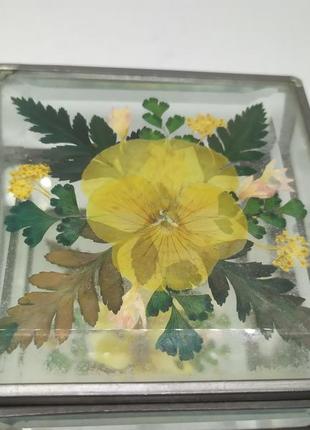 Стеклянная винтажная шкатулка. стекло с фацетом