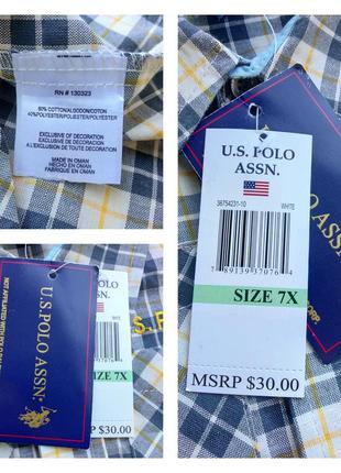 Рубашка в клітинку класіка u.s. polo assn на 7-8 років8 фото