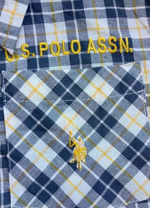 Рубашка в клітинку класіка u.s. polo assn на 7-8 років7 фото