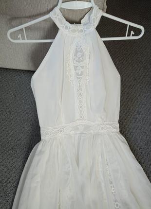Белое платье праздничное на роспись платья платье платье свадебное сукня плаття на розпис біла довга3 фото