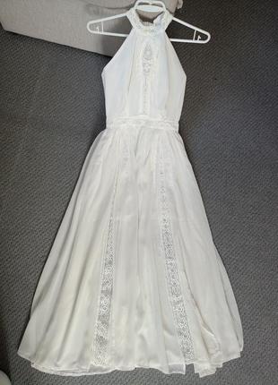 Белое платье праздничное на роспись платья платье платье свадебное сукня плаття на розпис біла довга2 фото