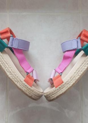 Шикарні cтильні босоніжки сандалі бренду zara верх текстиль uk 12 eur 305 фото