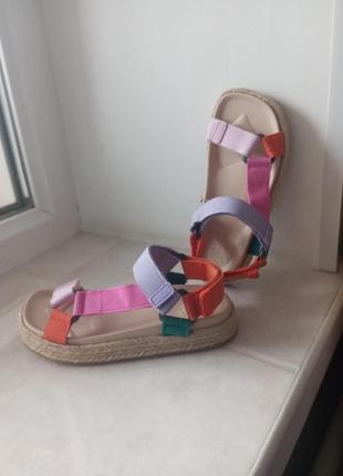 Шикарные стильные босоножки сандалии бренда zara верх текстиль u9 12 eur 303 фото