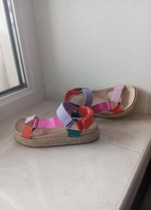 Шикарные стильные босоножки сандалии бренда zara верх текстиль u9 12 eur 304 фото