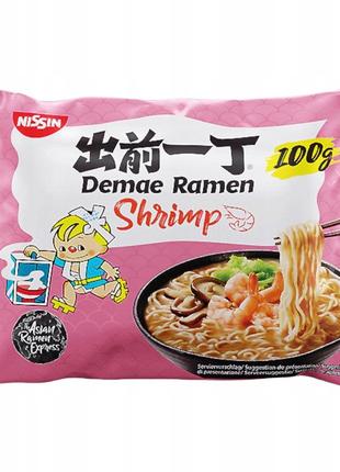 Лапша nissin demae ramen shrimp 100g