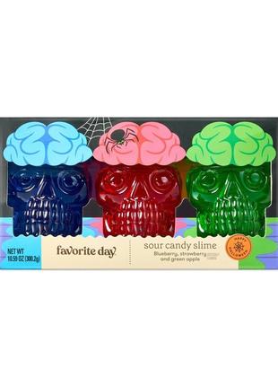 Слайм favorite day halloween sour skull candy slime 300g