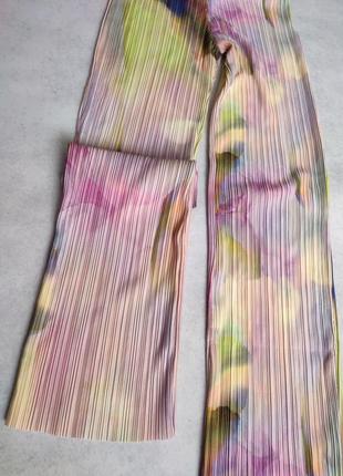 Женский яркий разноцветный летний плиссированный комбинезон костюм плиссе брюки клеш без рукавов plt5 фото