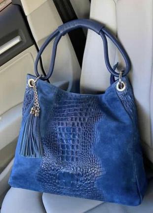 Велика сумка, демісезон,замша, 🇮🇹 borse in pelle плюс подарунок 🎁33*32*12 в*ш*г
