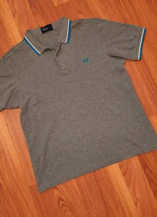 Мужская серая футболка поло fred perry3 фото