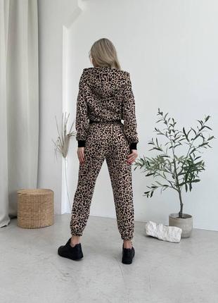 Костюм пояс прямой длинный пиджак прямые стразы камней и прогулочные брюки брюки женский широкие кант высокая посадка зауженные леопар спортивный4 фото