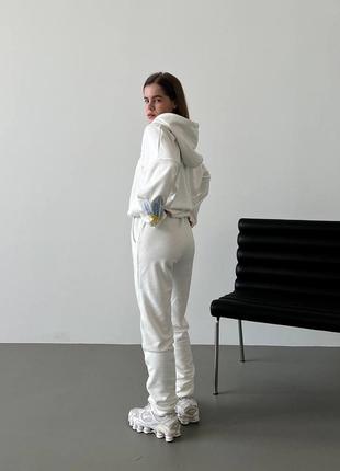 Женский молодежный спортивный костюм трехнить петля, отличное качество, вышивка колосок5 фото
