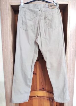 Бренду joop, оригинальные мужские брюки, штаны100 процентов хлопок, в бежевом оттенке, прямого силуэта.3 фото