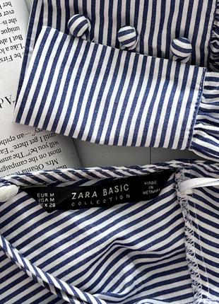 Блуза в полоску на запах zara с открытой спиной