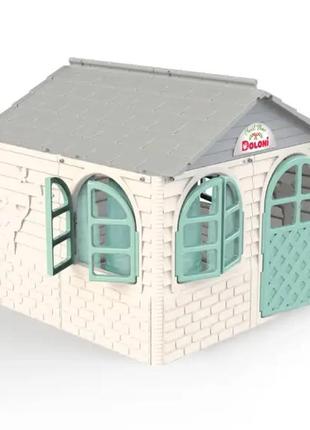 Дитячий ігровий будиночок doloni середній 130х120х130см (сіро-бірюзовий)