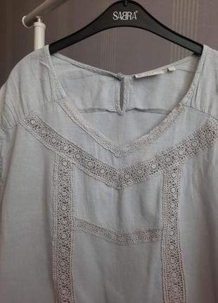 Бавовняна блуза з мереживом8 фото