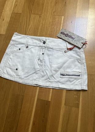 Женская джинсовая супер мини юбка на низкой посадке m размера2 фото