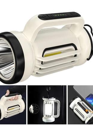 Походный фонарь ch-22023 (lm + cob) power bank + type-c + 5 режимов