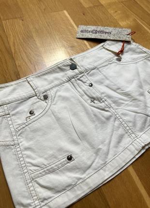 Женская джинсовая супер мини юбка на низкой посадке m размера3 фото