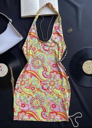 Яркое мини платье shein