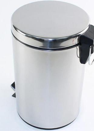 Відро (контейнер) з кришкою gedy argenta 3л + кнопка педалі 165x190x260 мм (2609-13)4 фото