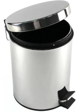 Відро (контейнер) з кришкою gedy argenta 3л + кнопка педалі 165x190x260 мм (2609-13)3 фото