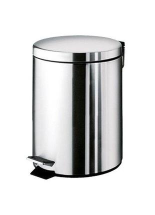 Відро (контейнер) з кришкою gedy argenta 3л + кнопка педалі 165x190x260 мм (2609-13)2 фото