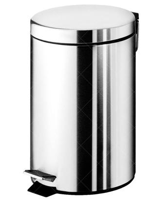 Відро (контейнер) з кришкою gedy argenta 3л + кнопка педалі 165x190x260 мм (2609-13)5 фото