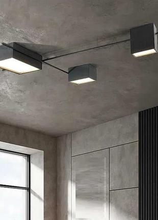 Светодиодная уникальная люстра kagu led 220 в металл + акрил (черный)