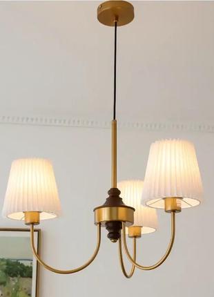 Люстра светодиодная симфония 5023 (золотая) на 3 плафона