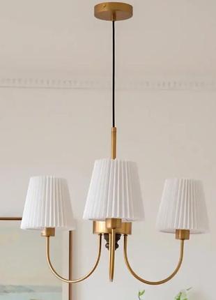 Люстра светодиодная симфония 5023 (золотая) на 3 плафона