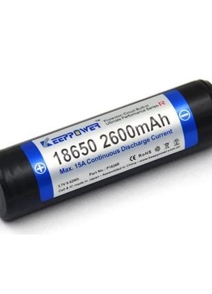 Аккумулятор 18650 keeppower samsung 18650 li-ion 2600mah с защитой