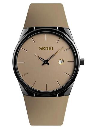 Наручные классические часы skmei 1509 коричневые
